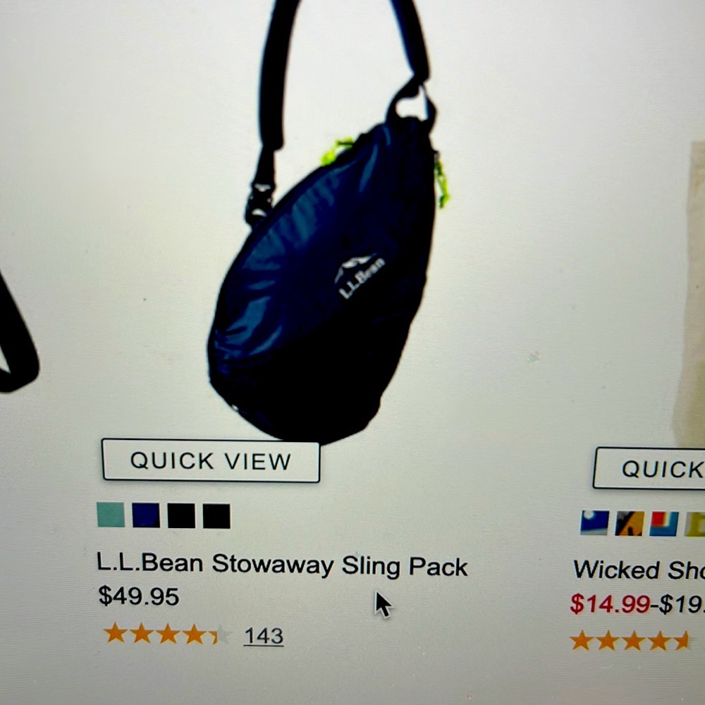 LL Bean Stowaway Sling Pack